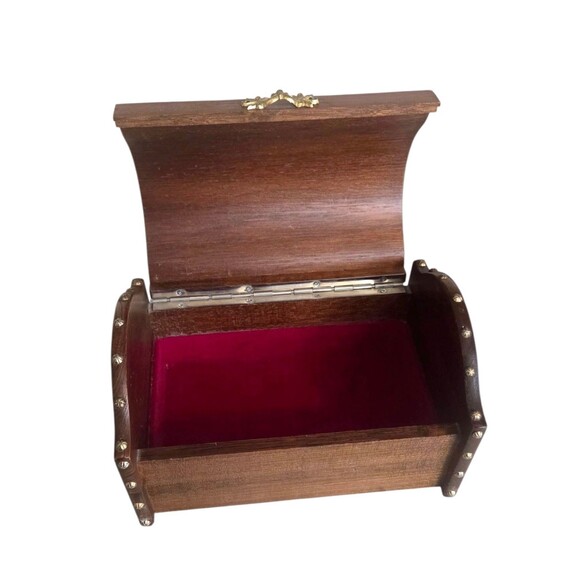 Vintage Royal London Wooden Jewelry Box Domed Trunk Treasure Chest Japan 1972 - Picture 7 of 8